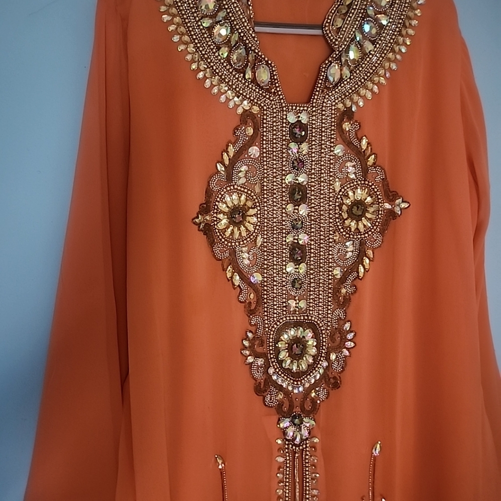 Jeweled kaftan dress